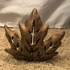Bronze metal leaf votive